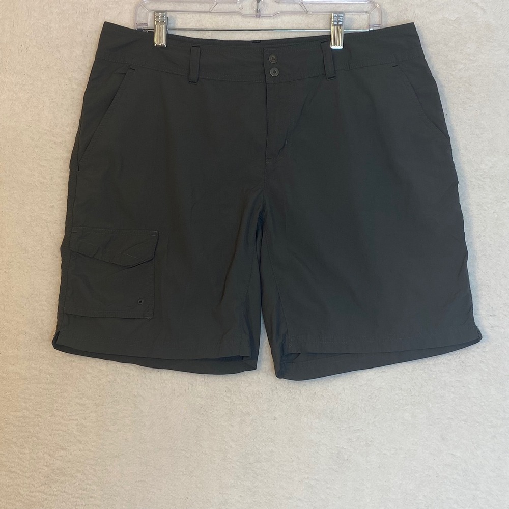 Columbia Omni-Shade Hiking Shorts Womens 12 Gray Cargo Sun Protection Outdoor